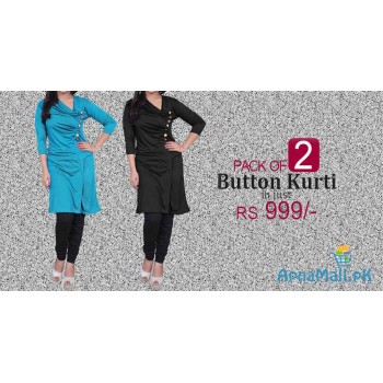Pack of 2 Ladies Button Kurti